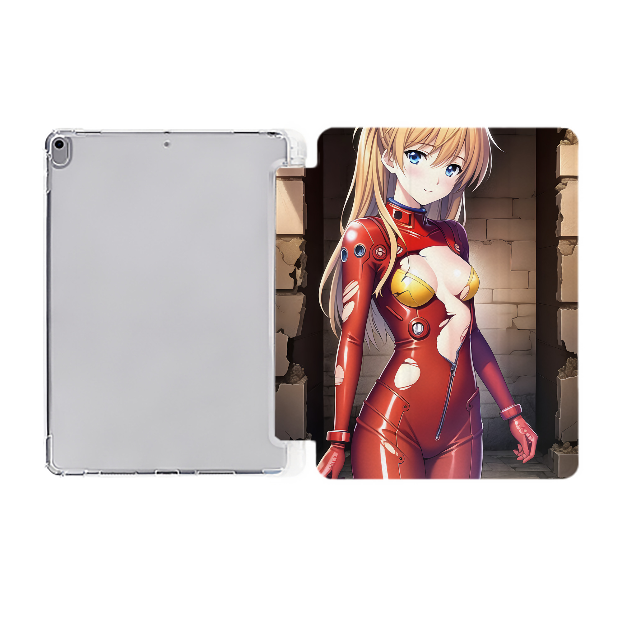 （画像用） EVA 新世紀エヴァンゲリオン IPad ケース ペン収納付き 三つ折りスタンド PUレザー×シリコン 対応機種9.5/10.5/10.9インチ